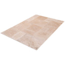 classic beige travertine tiles antique pattern tumbled CBLTAPTUM top angle