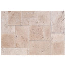 classic beige travertine tiles antique pattern tumbled CBLTAPTUM top view