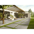 concerto grigio porcelain pavers 24x24in matte floor tile LPAVNCONGRI2424 installed to a porch and walkway of a modern house