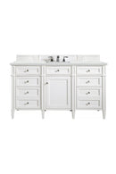 James Martin Brittany 60" Single Bathroom Vanity, Bright White