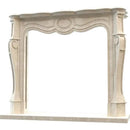 Crema Marfil Marble French Villa Hand Carved Fireplace Surround with Sculptured Motifs