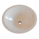 Cream Marble Tapered Vessel Bathroom Sink With High Gloss Polished 16 Inch