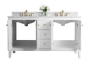Maili Bathroom Vanity with Sink and Carrara White Marble Top Cabinet Set Villohome