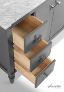 Kayleigh Bathroom Vanity with Sink and Carrara White Marble Top Cabinet Set Villohome