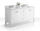 Kayleigh Bathroom Vanity with Sink and Carrara White Marble Top Cabinet Set Villohome