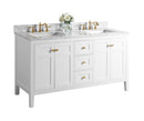 Maili Bathroom Vanity with Sink and Carrara White Marble Top Cabinet Set Villohome