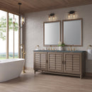 James Martin Portland 72" Double Bathroom Vanity, Whitewashed Walnut