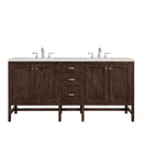 James Martin Addison 72" Double Bathroom Vanity, Mid-Century Acacia