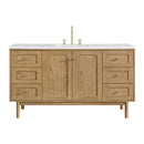 James Martin Laurent 60" Dual Mount Single Bathroom Vanity, Light Natural Oak