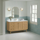 James Martin Laurent 60" Dual Mount Single Bathroom Vanity, Light Natural Oak