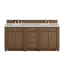 James Martin Bristol 72" Double Bathroom Vanity, Saddle Brown