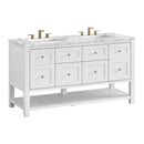 James Martin Breckenridge 60" Double Bathroom Vanity, Bright White