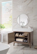 James Martin Linear 36" Single Bathroom Vanity, Whitewashed Walnut