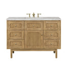 James Martin Laurent 48" Dual Mount Single Bathroom Vanity, Light Natural Oak