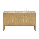 James Martin Hudson 60" Double Bathroom Vanity, Light Natural Oak