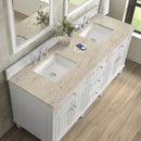 James Martin Lorelai 72" Double Bathroom Vanity, Bright White