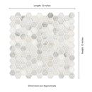 Arabescato Carrara Hexagon 11.1" x 11.5" Honed Marble Mesh-Mounted Mosaic Tile Hexagon- MSI Collection