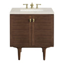 James Martin Amberly 30" Dual Mount Single Bathroom Vanity, Mid-Century Walnut