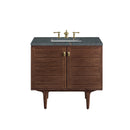 James Martin Amberly 36" Dual Mount Single Bathroom Vanity, Mid-Century Walnut
