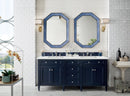 James Martin Brittany 72" Double Bathroom Vanity, Victory Blue