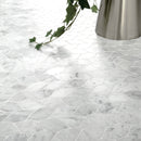 Carrara White Blanco Pattern 12"x12" Honed Marble Mesh-Mounted Mosaic Tile- MSI Collection