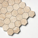 Delicate Beige Polished Hexagon Marble Mosaics 10 3/8x12