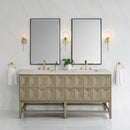James Martin Emmeline 72" Double Bathroom Vanity, Pebble Oak