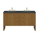 James Martin Hudson 60" Double Bathroom Vanity, Honey Oak