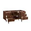 James Martin Amberly 60" Dual Mount Single Bathroom Vanity, Mid-Century Walnut