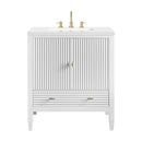 James Martin Myrrin 30" Single Bathroom Vanity, Bright White