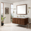 James Martin Amberly 60" Dual Mount Single Bathroom Vanity, Mid-Century Walnut