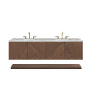 James Martin Marcello 72" Floating Double Bathroom Vanity, Chestnut
