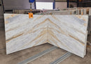 Dolce Vita White Bookmatching Marble Slabs Polished - Full Truckload 2 slabs bookmatching front view
