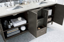 James Martin Metropolitan 72" Dual Mount Double Bathroom Vanity, Silver Oak