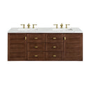 James Martin Amberly 60" Dual Mount Double Bathroom Vanity, Mid-Century Walnut