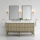 James Martin Emmeline 72" Double Bathroom Vanity, Pebble Oak