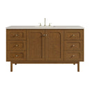 James Martin Laurent 60" Dual Mount Single Bathroom Vanity, Honey Oak