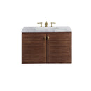 James Martin Amberly 36" Dual Mount Single Bathroom Vanity, Mid-Century Walnut