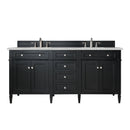 James Martin Brittany 72" Double Bathroom Vanity, Black Onyx