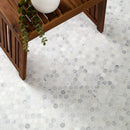 Arabescato Carrara Hexagon 11.1" x 11.5" Honed Marble Mesh-Mounted Mosaic Tile Hexagon- MSI Collection