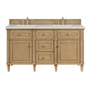 James Martin Lorelai 60" Double Bathroom Vanity, Light Natural Oak