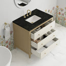 James Martin Celeste 36" Single Bathroom Vanity, Sunwashed Oak with Embossed Shagreen Drawer Fronts