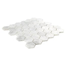 Carrara White Hexagon 11.75"x12" Honed Marble Mesh-Mounted Mosaic Tile 2" Hexagon-MSI Collection
