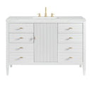 James Martin Myrrin 48" Single Bathroom Vanity, Bright White