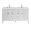 James Martin Myrrin 60" Double Bathroom Vanity, Bright White