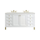 James Martin Chicago 60" Double Bathroom Vanity, Glossy White