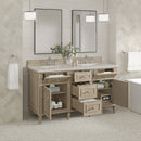 James Martin Lorelai 60" Double Bathroom Vanity, Whitewashed Oak