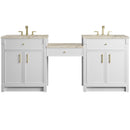 James Martin Bellshire 84" Double Bathroom Vanity, Bright White
