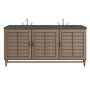 James Martin Portland 72" Double Bathroom Vanity, Whitewashed Walnut