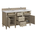 James Martin Lorelai 60" Double Bathroom Vanity, Whitewashed Oak